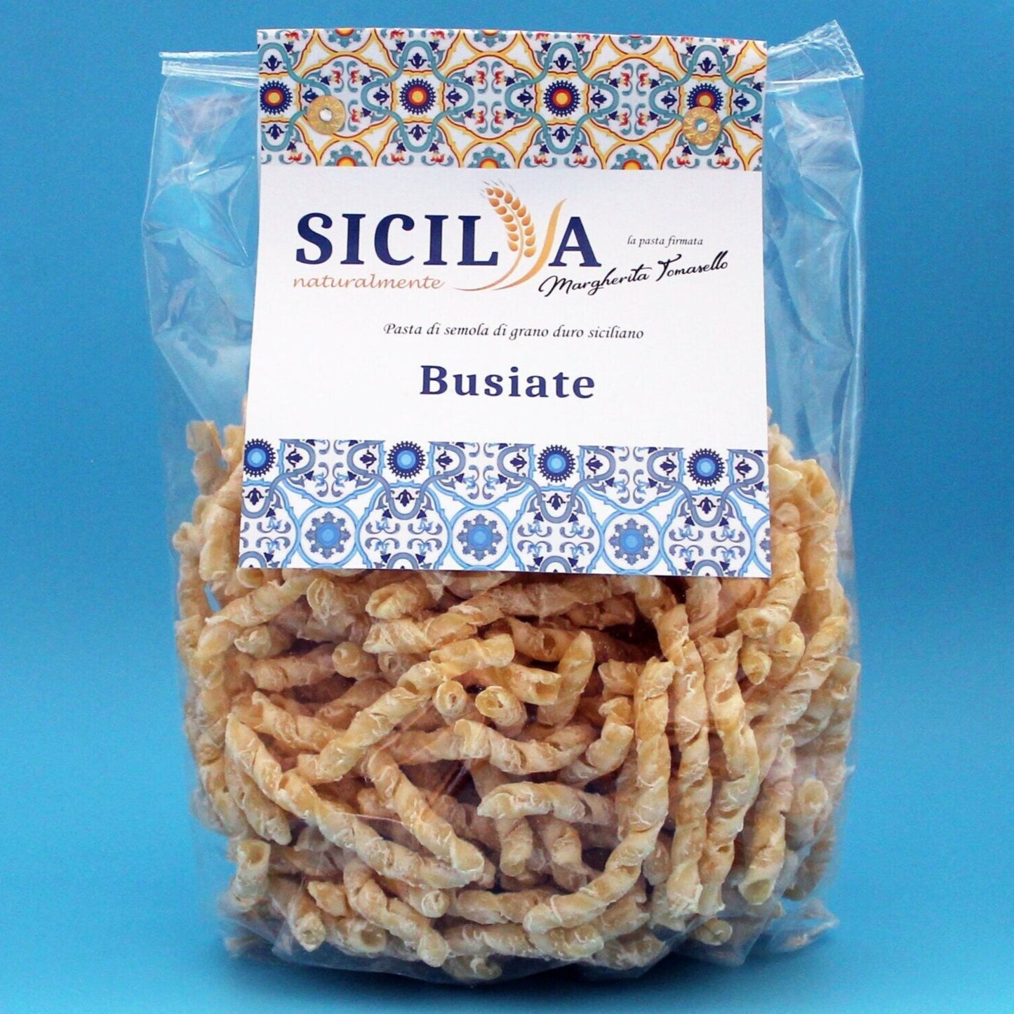 Italienska delikatesser siciliansk mat busiate pasta Sicilien