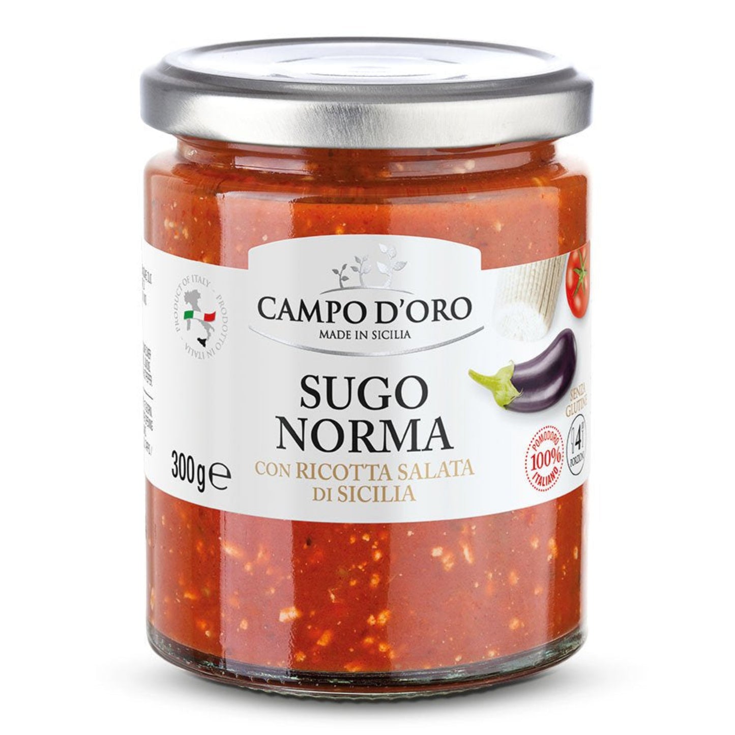 Italienska delikatesser siciliansk mat sugo norma till pasta ricotta