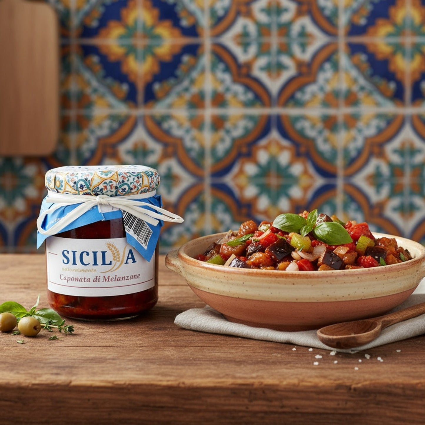 Caponata Sicilien italiensk mat