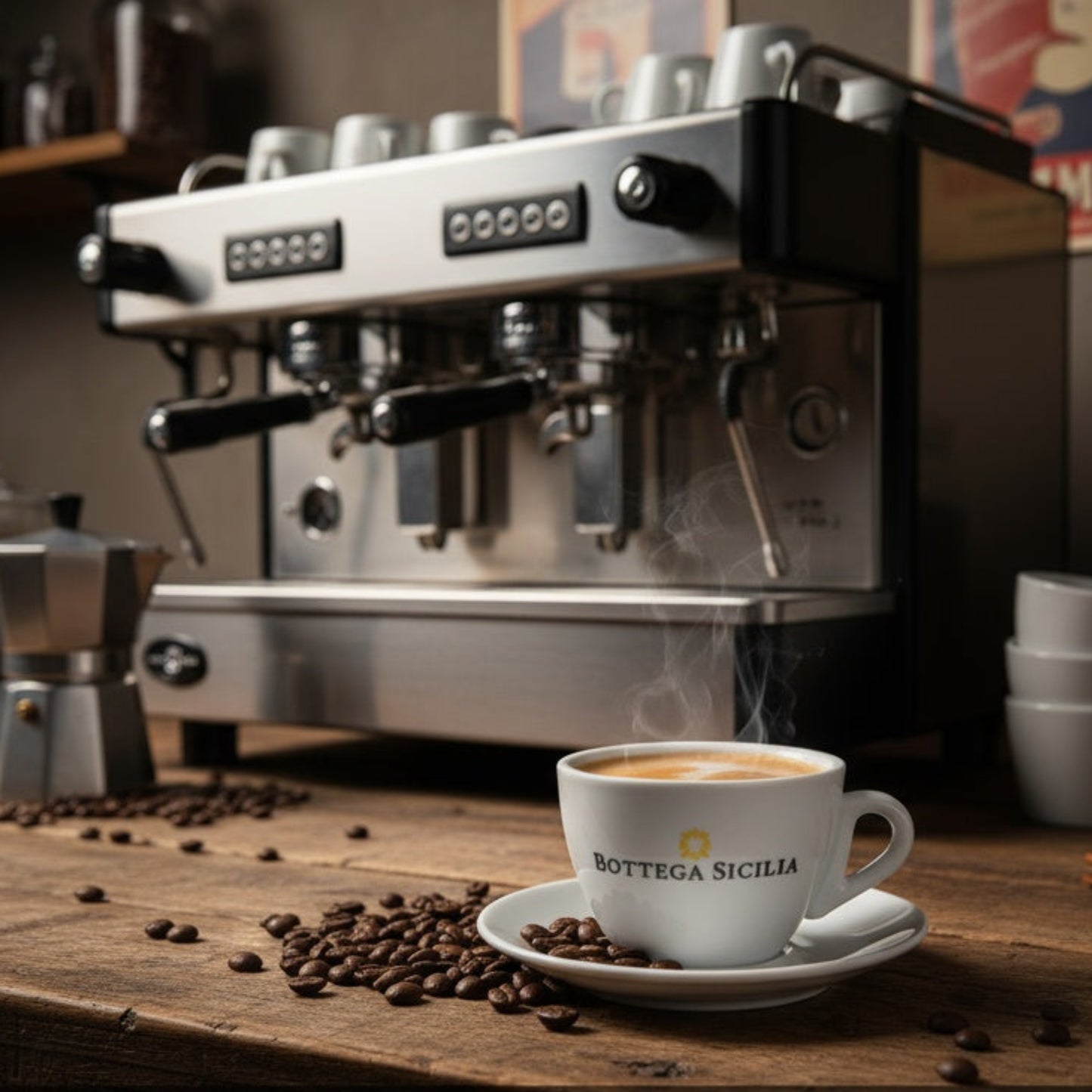 Cappuccino kopp, 15 ml, med fat, Messina