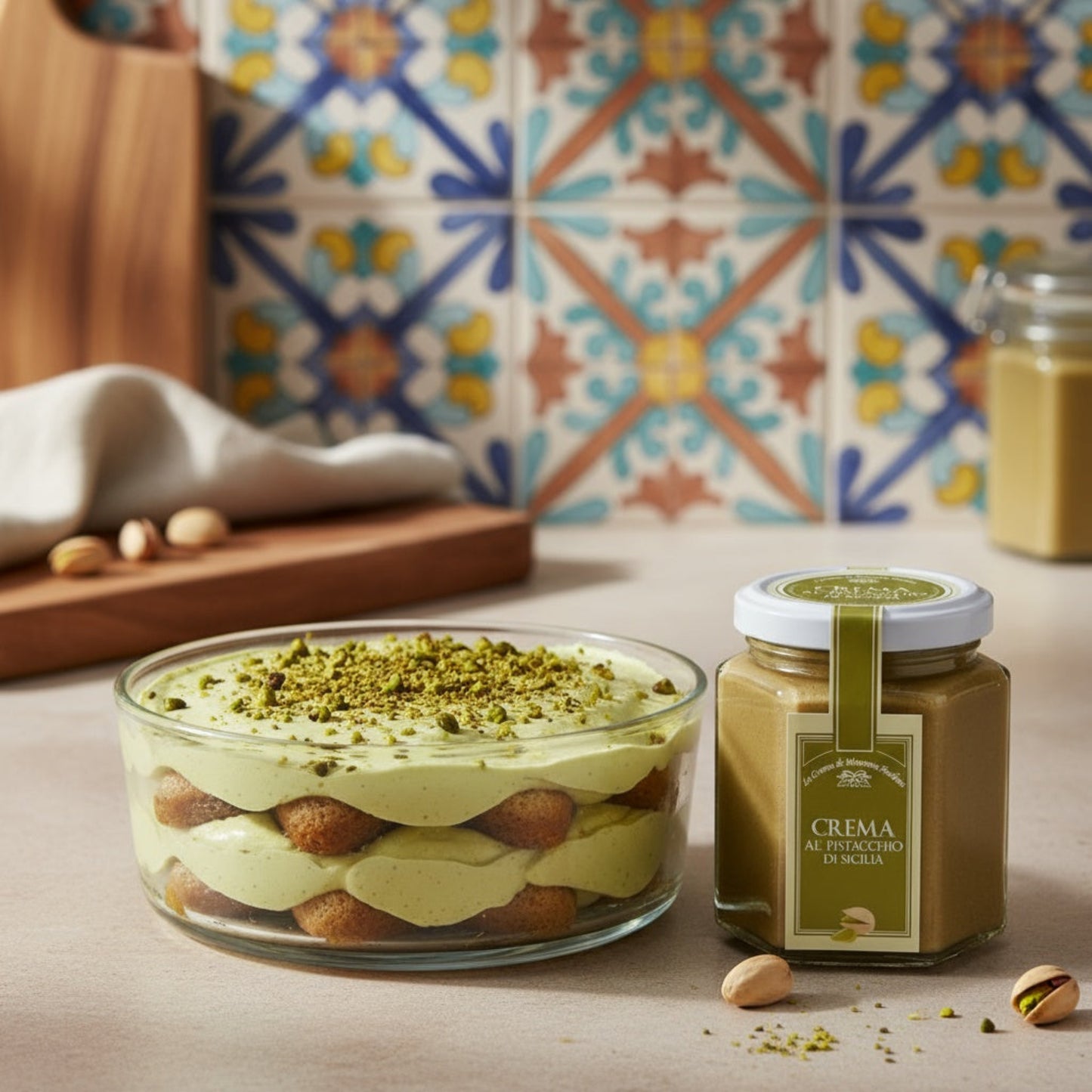 Pistage tiramisu italiensk mat
