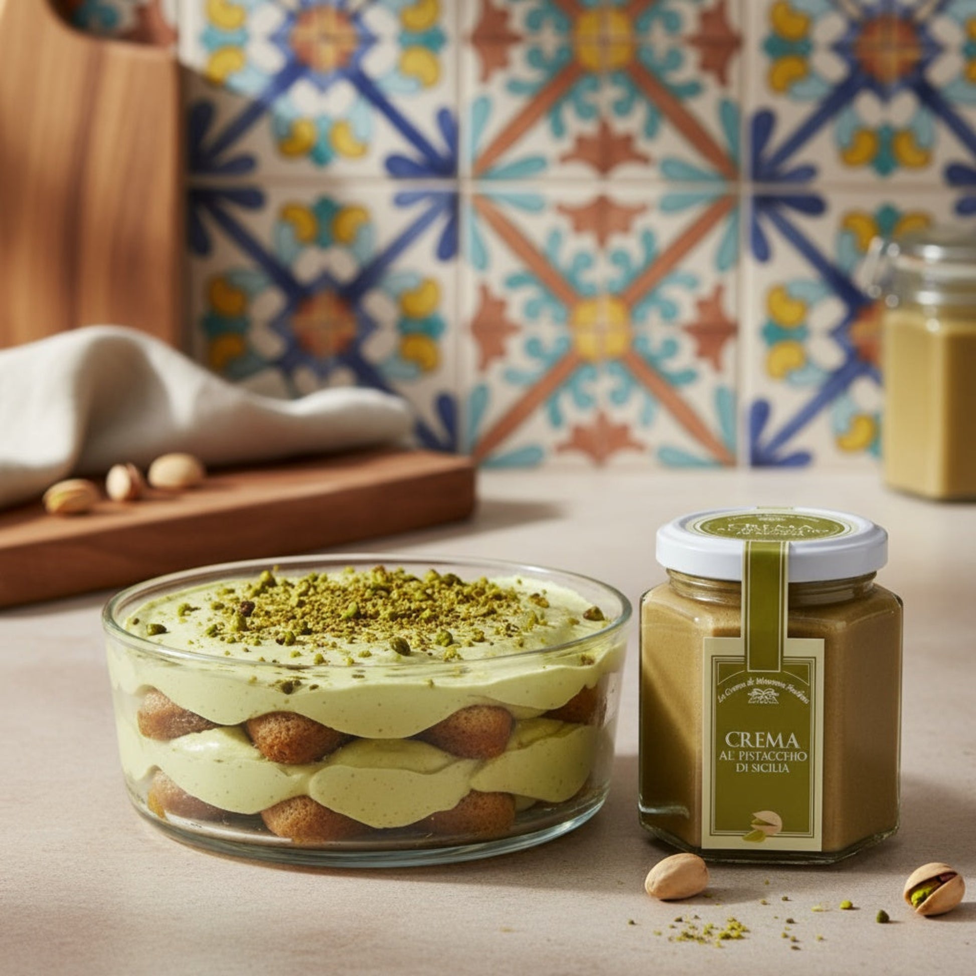 Pistage tiramisu italiensk mat
