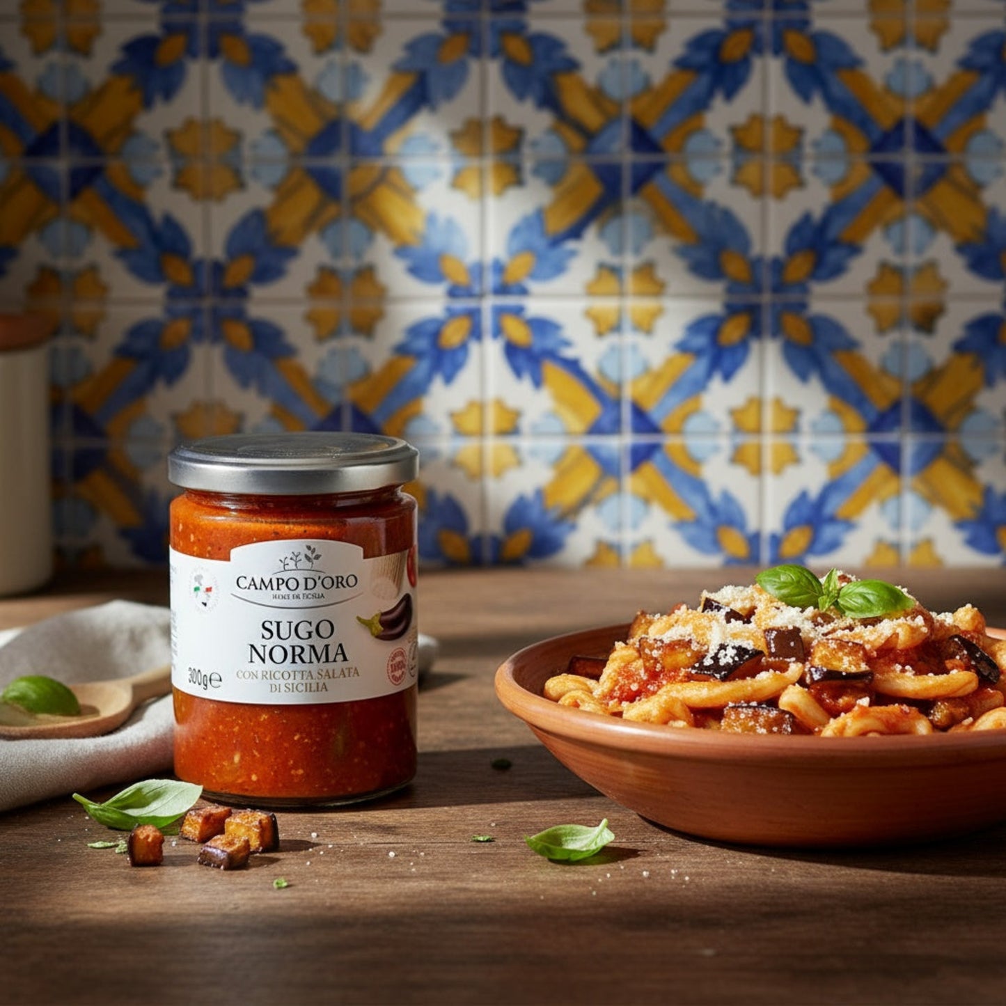 Sugo Norma Sicilien italiensk mat